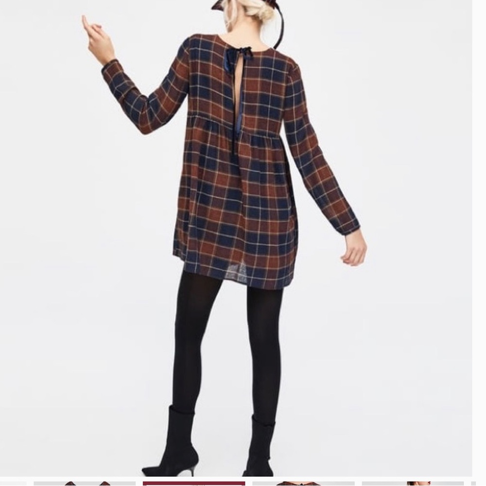 Zara plaid jumpsuit dress